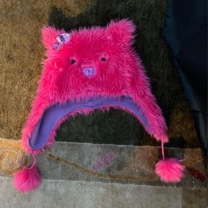 Hot pink fuzzy hat